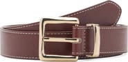 MANGO Stitched Square Buckle Belt