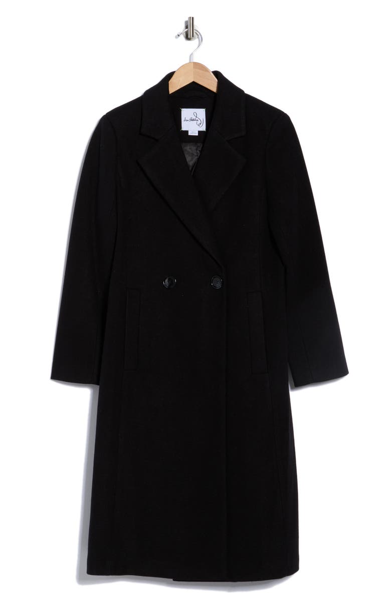 Sam Edelman Plaid Double Breasted Coat, Alternate, color, Black