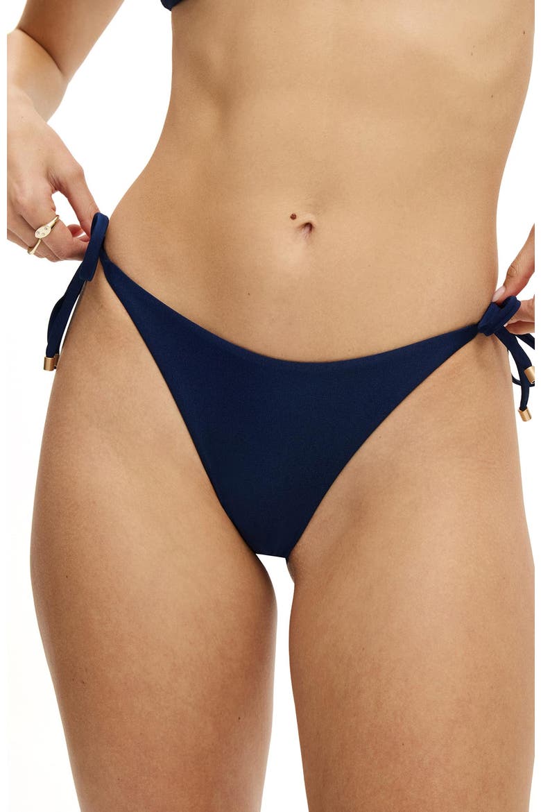 Women's String Tie Side Brazilian Bikini Bottom, Alternate, color, Ocean Water Shimmer