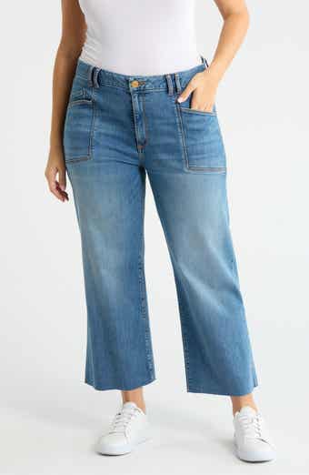 Meg Raw Hem High Waist Ankle Wide Leg Jeans