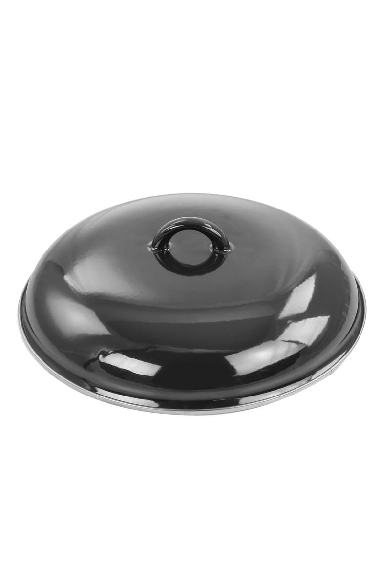 Gibson Home 12 Quart Enamel on Steel Stock Pot with Lid, Alternate, color, Black