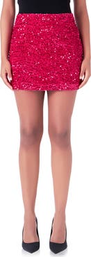 Endless Rose Sequins Velvet Miniskirt