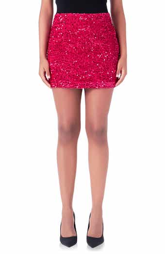 Sequins Velvet Miniskirt