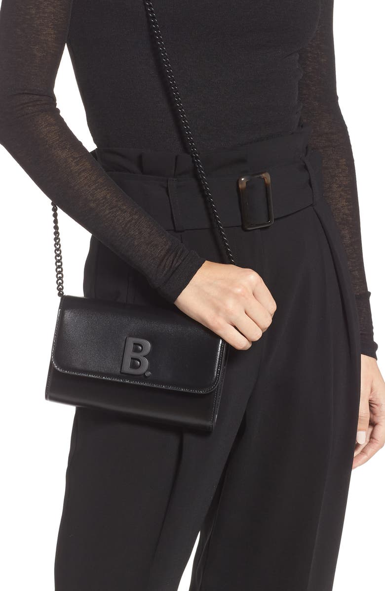 Balenciaga Leather Wallet on a Chain, Alternate, color, 