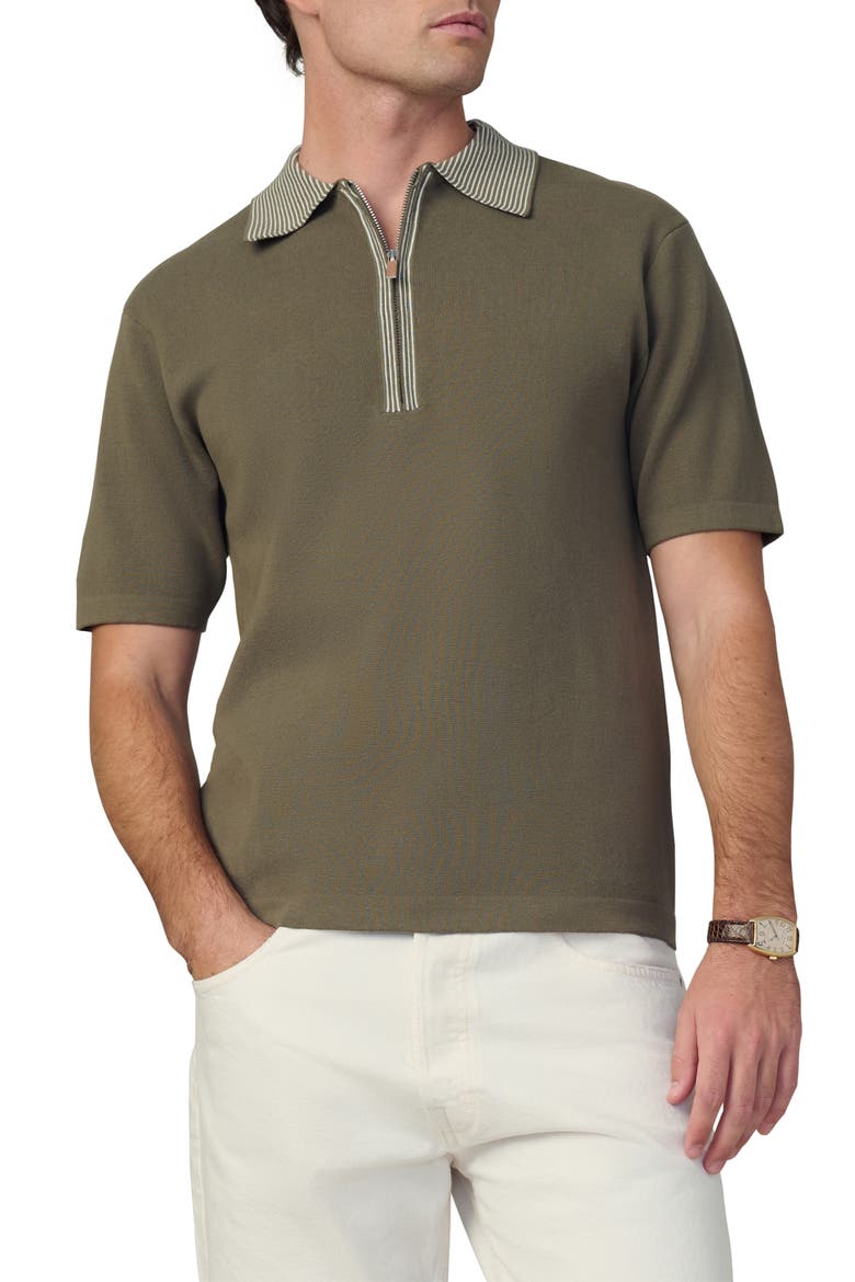 Retro Quarter Zip Polo, Main, color, LICHEN