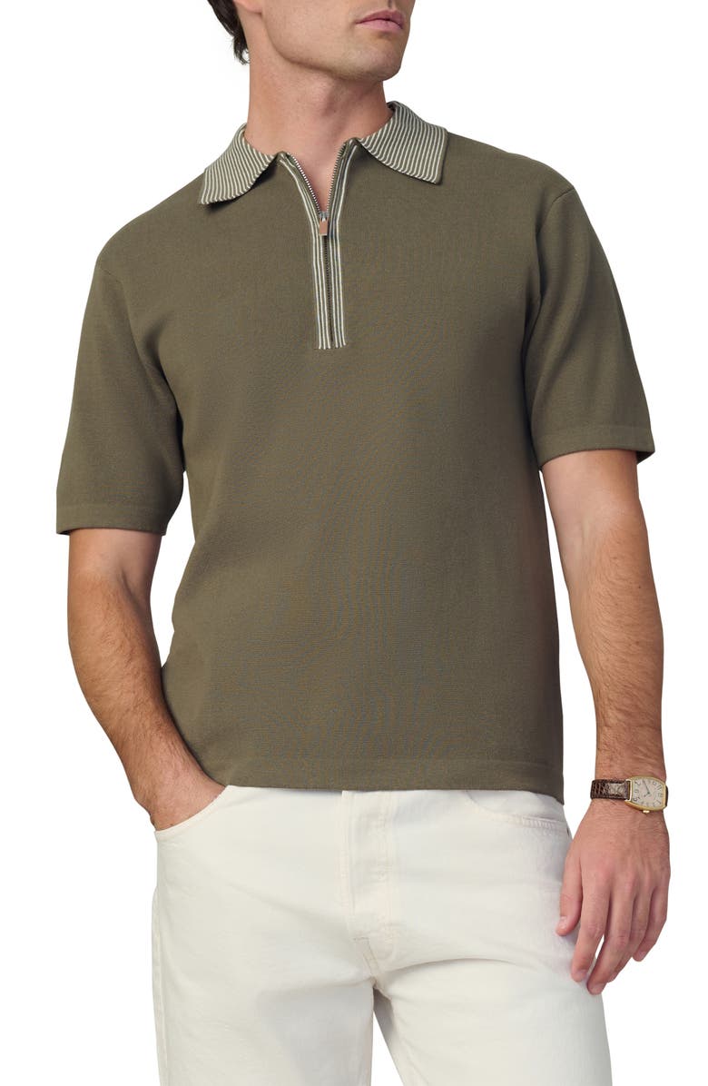 Joe's Jeans Retro Quarter Zip Polo, Main, color, Lichen