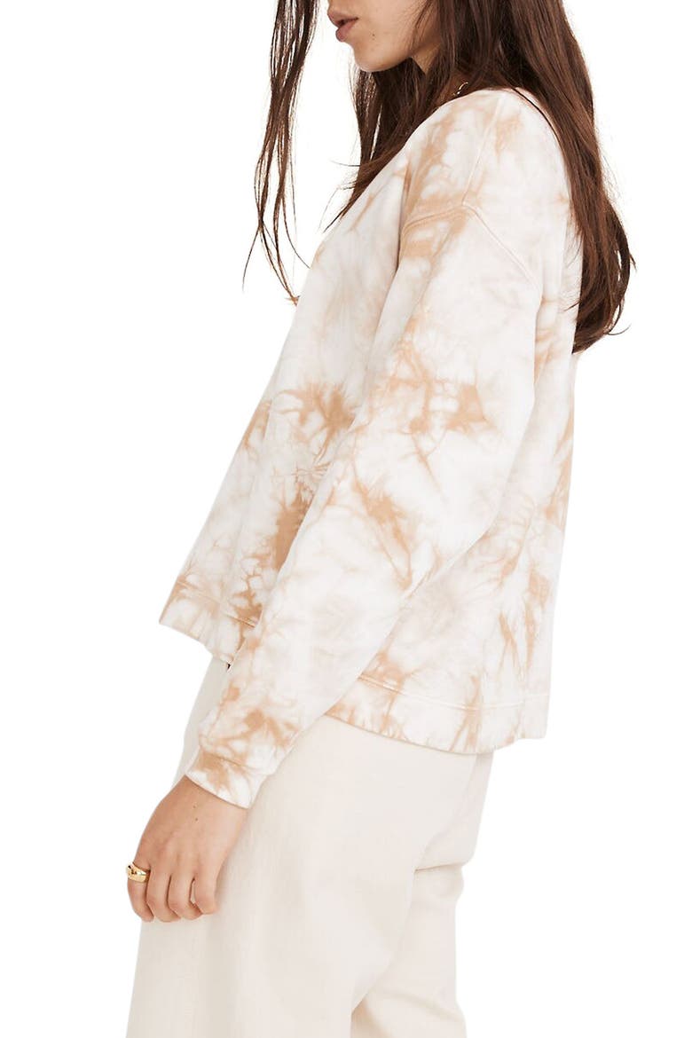 Tie Dye Swing Sweatshirt, Alternate, color, EARTHEN SAND