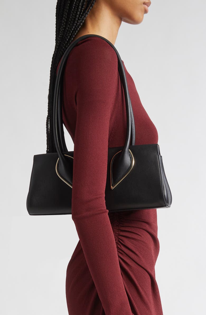 Christian Louboutin Calfskin Baguette Handbag, Alternate, color, Black