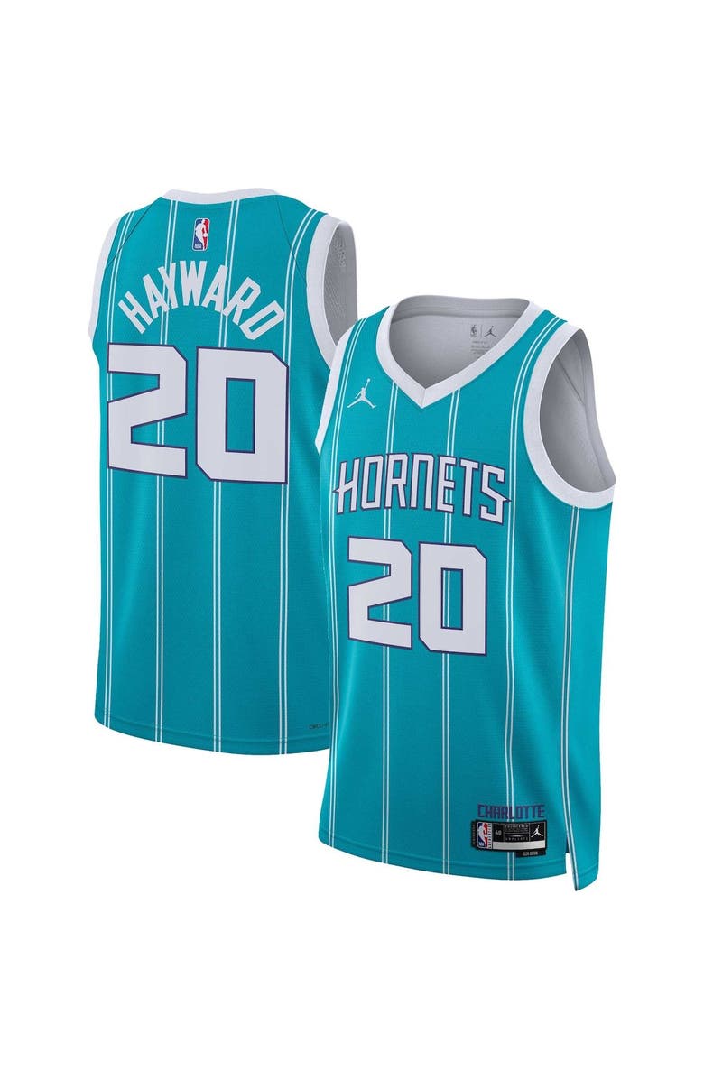 Nike Unisex Jordan Brand Gordon Hayward Teal Charlotte Hornets Swingman Jersey - Icon Edition, Main, color, 