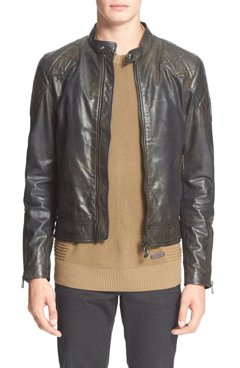 Belstaff 'Outlaw' Leather Moto Jacket, Main, color, 