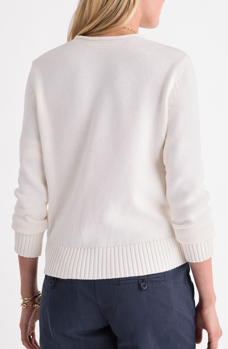 vineyard vines Katie Cotton Americana Rollneck Sweater, Alternate, color, White Cap
