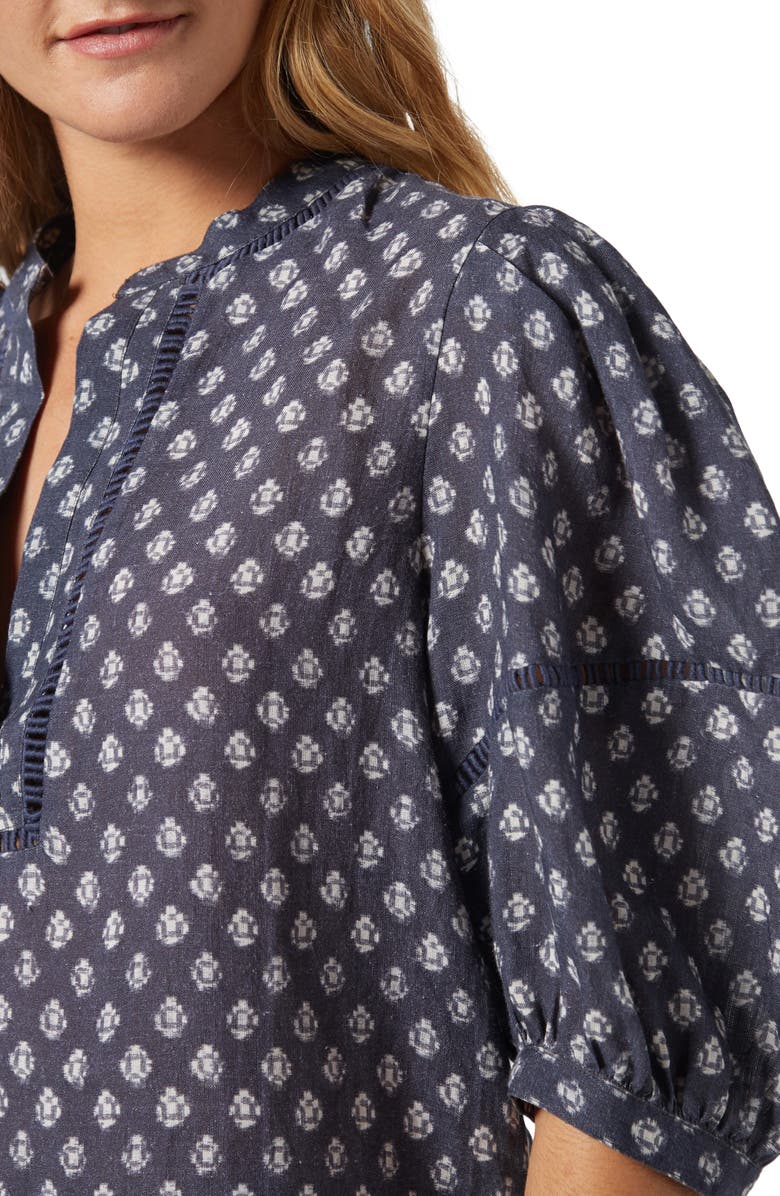 Joie Clarely Print Blouson Sleeve Cotton Top, Alternate, color,