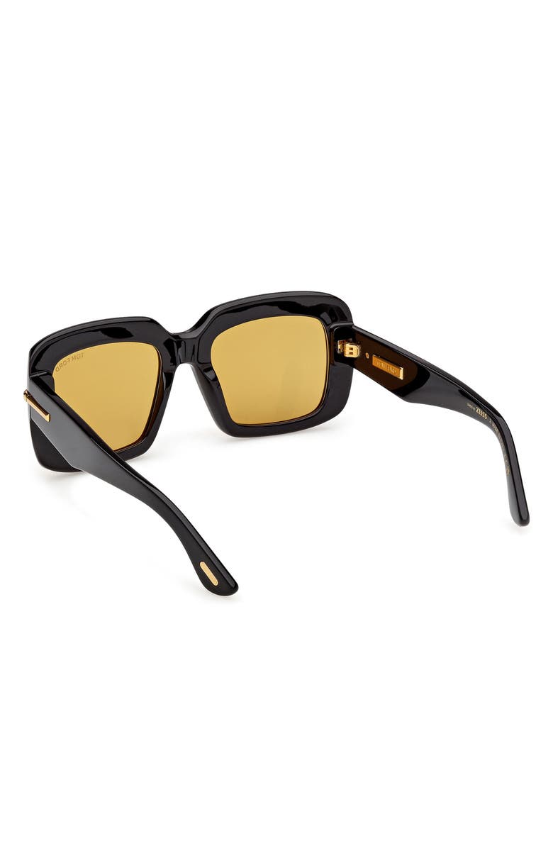 TOM FORD 53mm Square Sunglasses, Alternate, color, Black / Baguette / Vicuna Lens