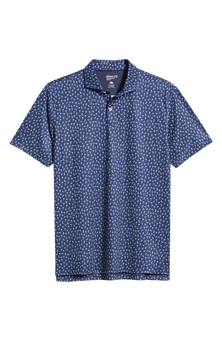johnnie-O Pop Tails Cocktail Print Performance Jersey Polo, Alternate, color, 