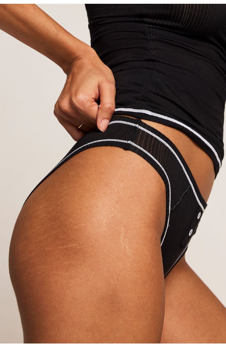 Negative Underwear Whipped French Cut Brief, Alternate, color, Black And White