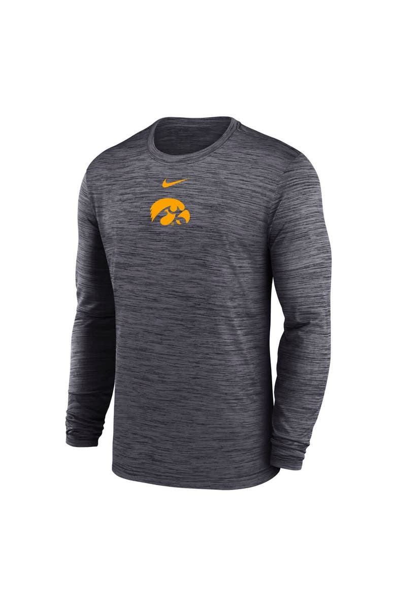 Nike Men's Nike Black Iowa Hawkeyes 2025 Sideline Velocity Performance Long Sleeve T-Shirt, Alternate, color, Black
