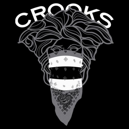Crooks & Castles Medusa Black And White Effect Graphic T-shirt In Black
