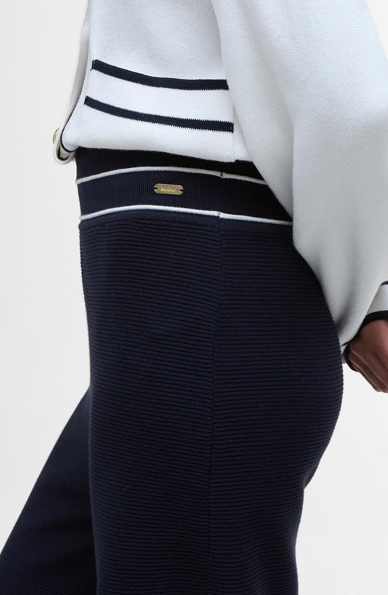 Barbour Maisy Wide Leg Cotton Knit Pants, Alternate, color, Dark Navy