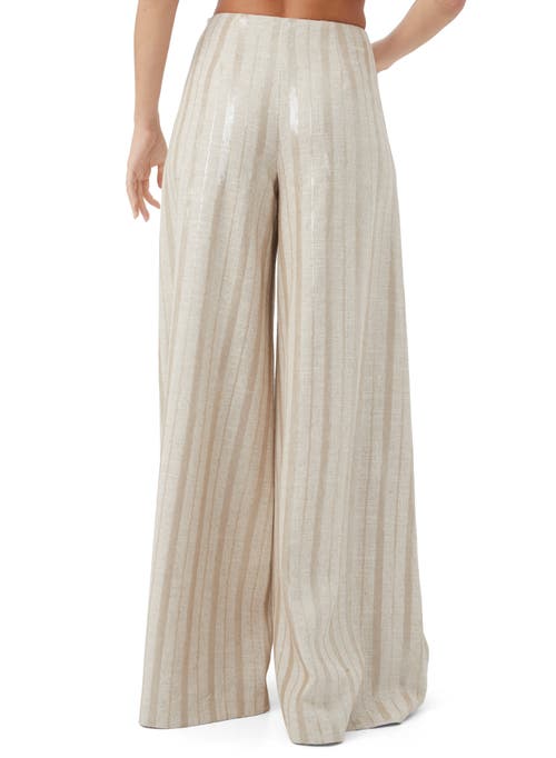 Trina Turk Linen Sequin Striped Nice Pant