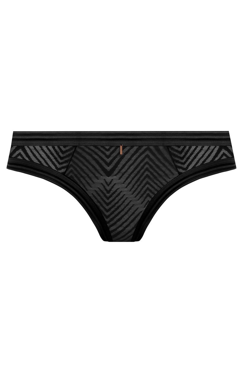 Freya Tailored Brazilian Briefs, Alternate, color, Black