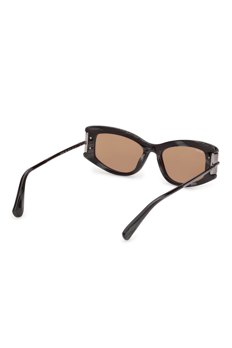 52mm Cat Eye Sunglasses, Alternate, color, BLACK HORN / GUNMETAL / BROWN