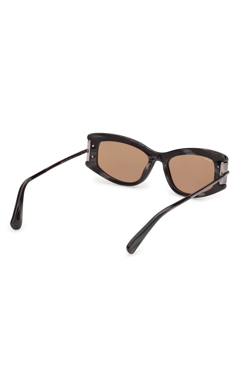 Max Mara 52mm Cat Eye Sunglasses, Alternate, color, Black Horn / Gunmetal / Brown