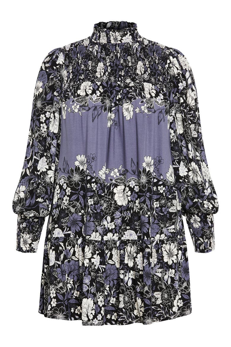 Cassia Long Sleeve Shift Dress, Alternate, color, BLUE FLORAL PLC