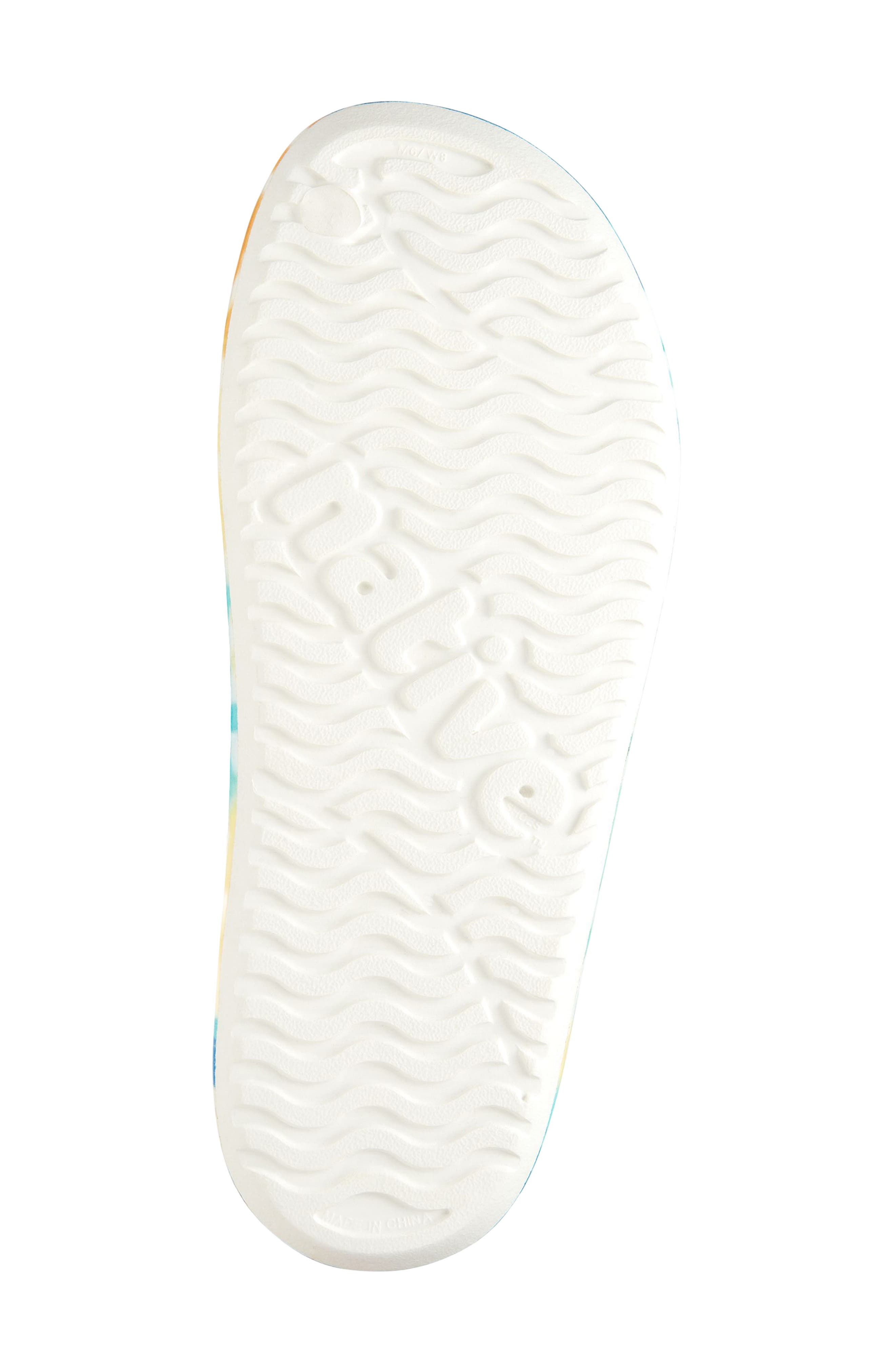 Native Shoes Spencer LX Print Slide Sandal, Alternate, color, Shell White/ Orange Tie Dye