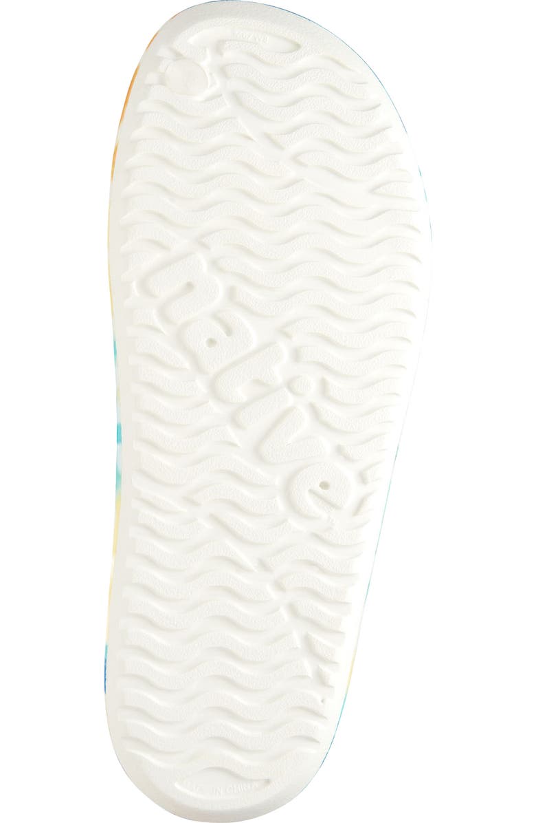Native Shoes Spencer LX Print Slide Sandal, Alternate, color, Shell White/ Orange Tie Dye