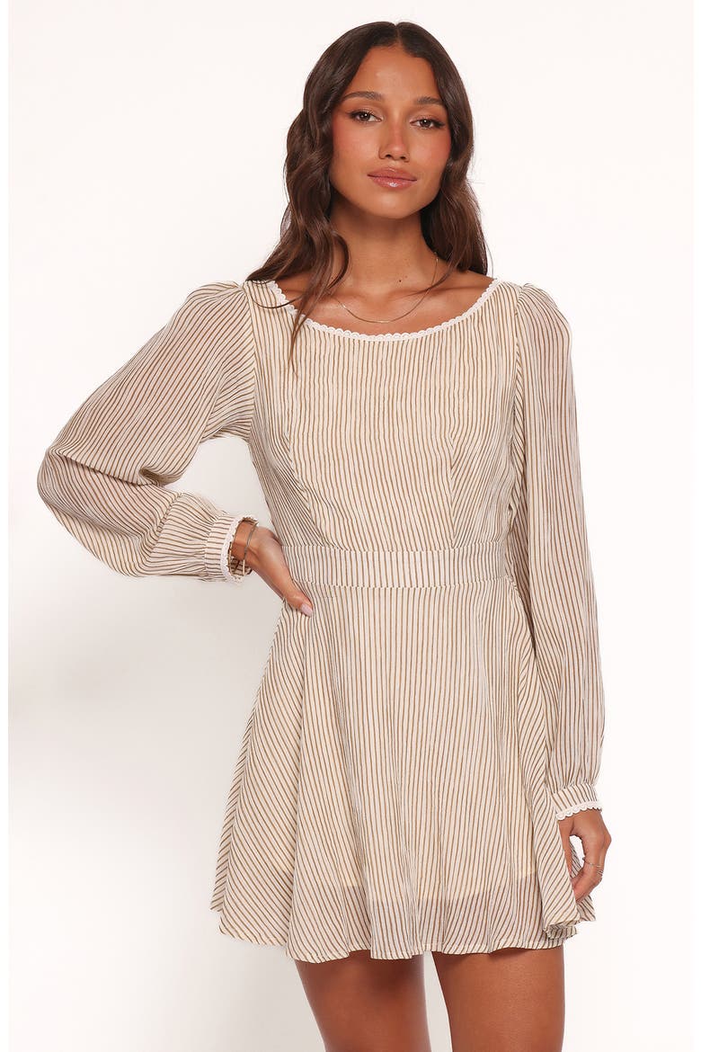 Kyra Long Sleeve Minidress, Alternate, color, STRIPE