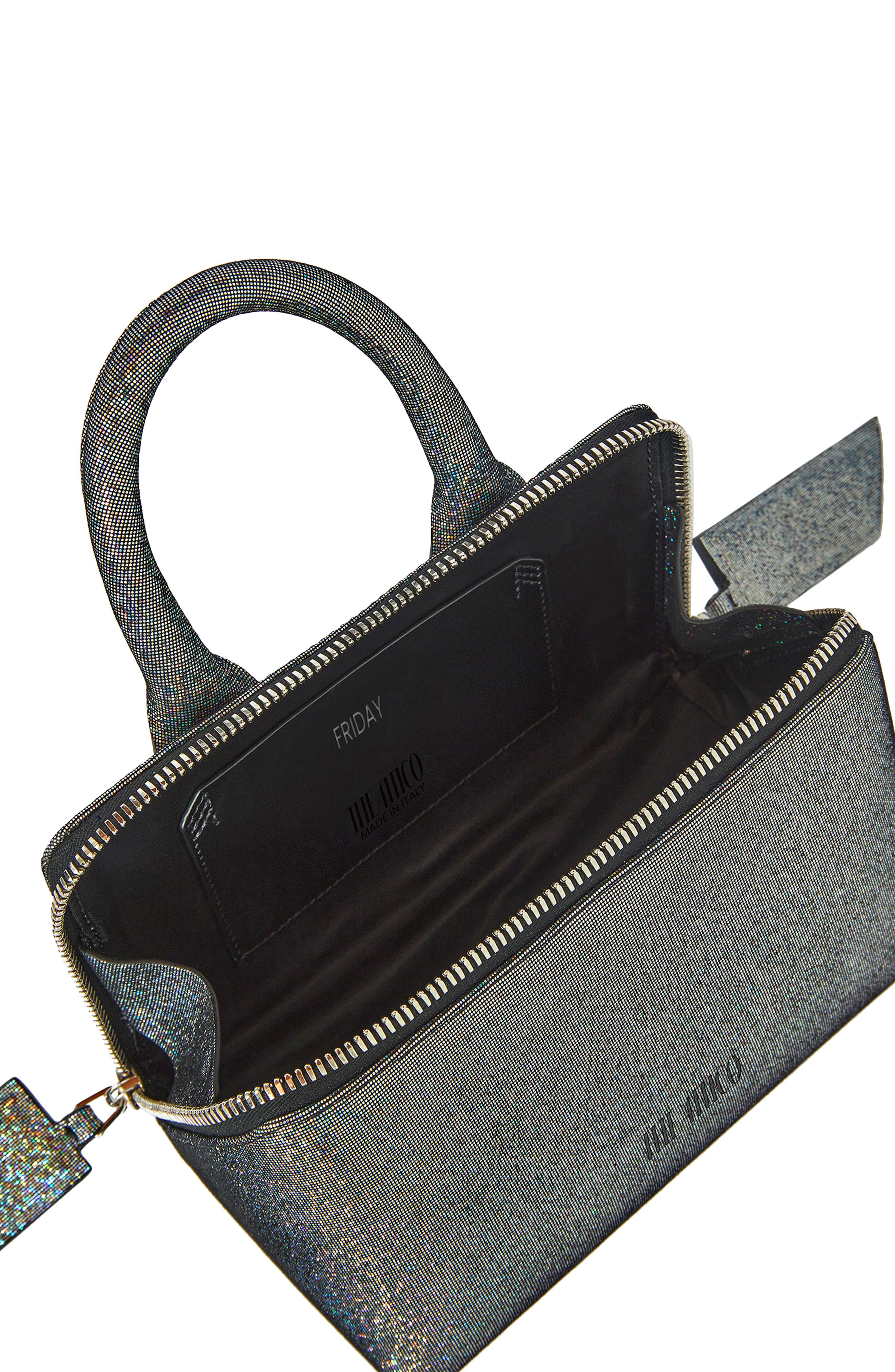 The Attico Friday Glitter Leather Convertible Crossbody Bag, Alternate, color, 