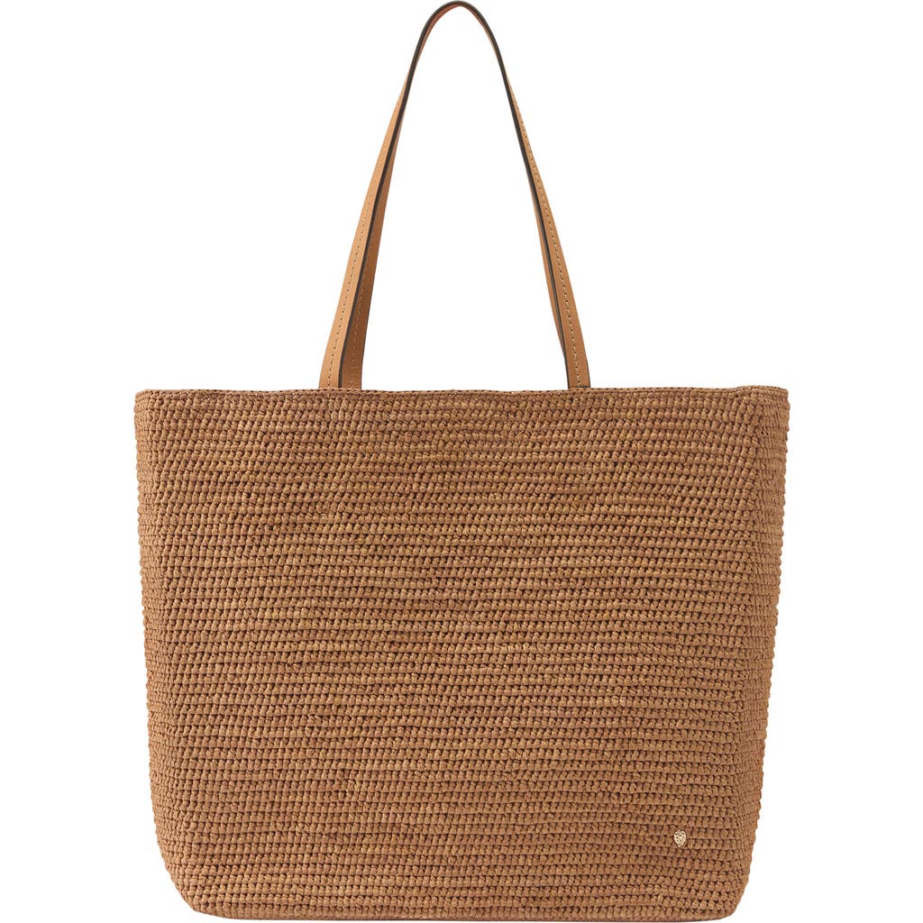 Helen Kaminski Matale Raffia Tote In Nougat/caramel