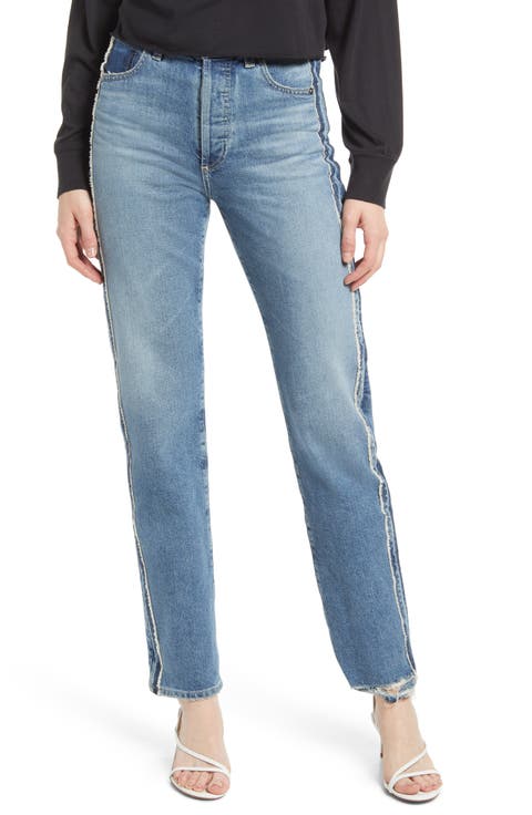Alexxis High Waist Release Seam Straight Leg Jeans (18 Years Presto)