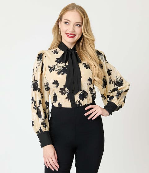 Long Sleeve Neck Tie Gwen Blouse
