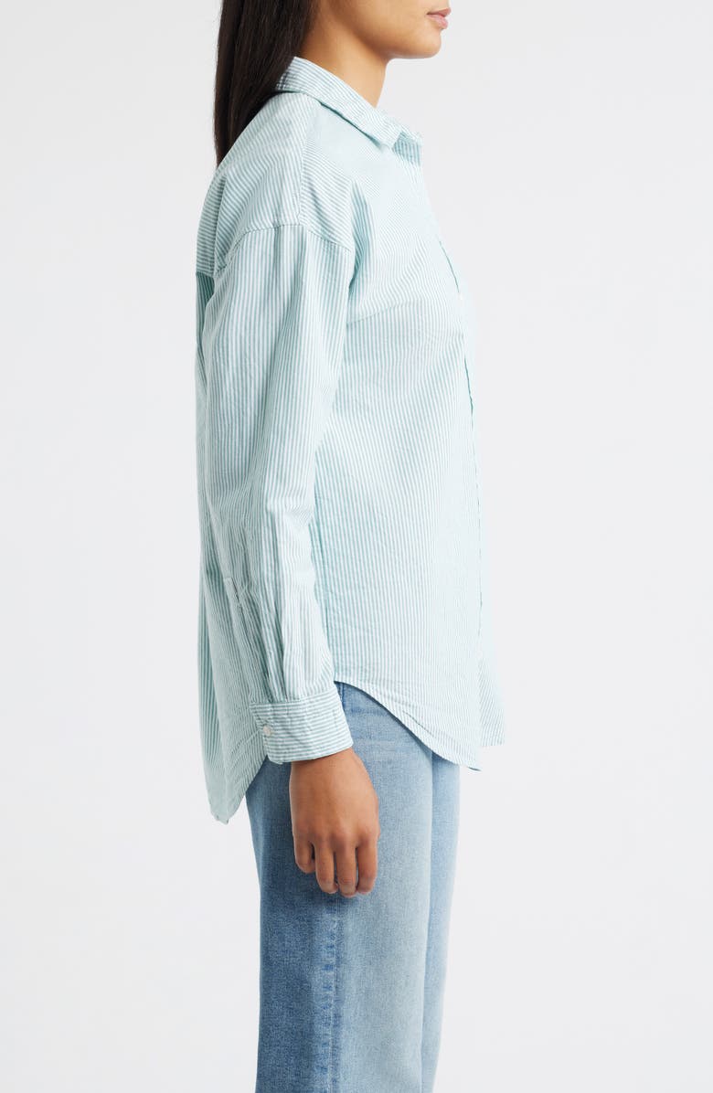 beachlunchlounge Stripe Oversize Shirt, Alternate, color, Jalapeno