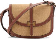MANGO Contrast Canvas & Faux Leather Crossbody Bag
