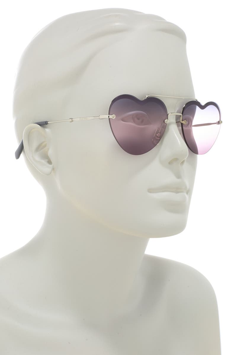 Miu Miu 58mm Heart Sunglasses, Alternate, color, Tri-Gradient Pink/ Blue/ Grey