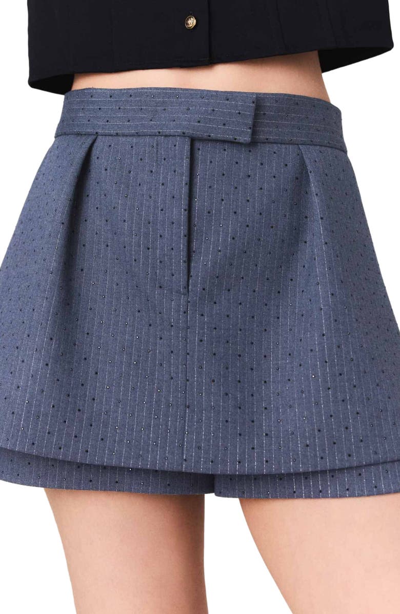 maje Rhinestone shorts, Alternate, color, Blue