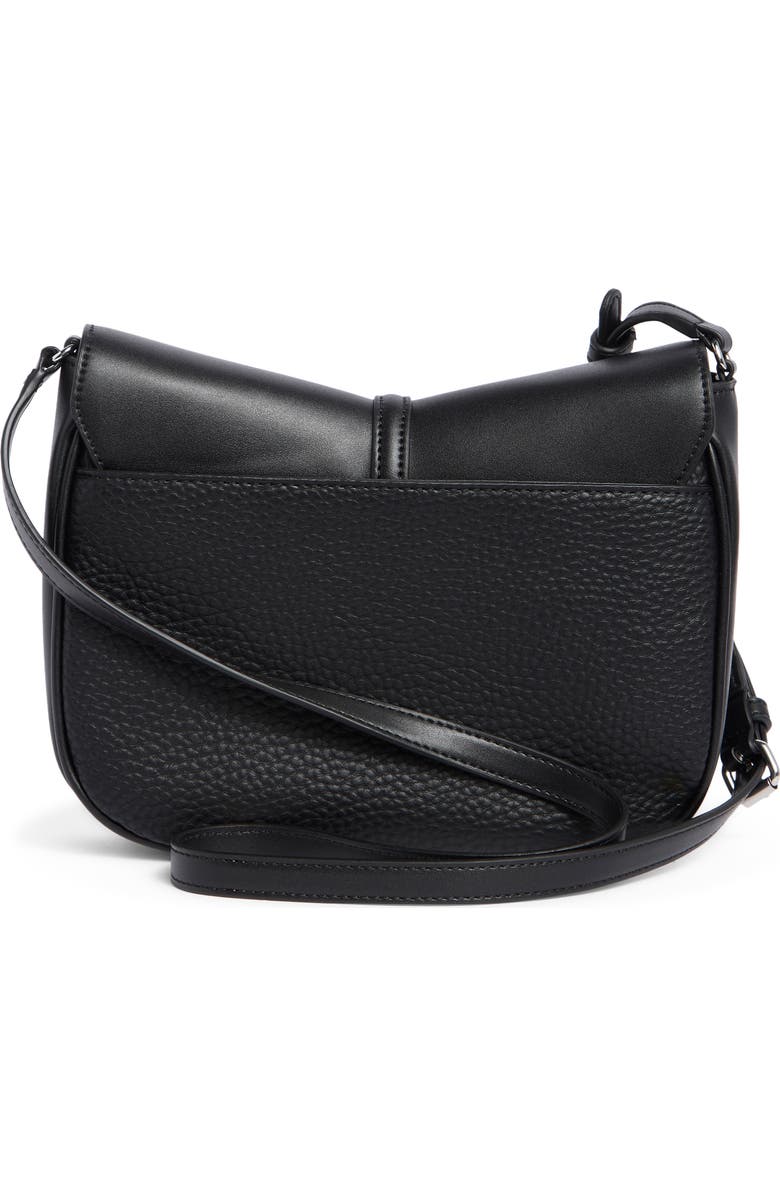 Calvin Klein Liliana Faux Leather Crossbody Bag, Alternate, color, Black/ Silver