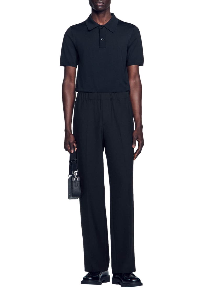 Wide-leg trousers, Alternate, color, Black