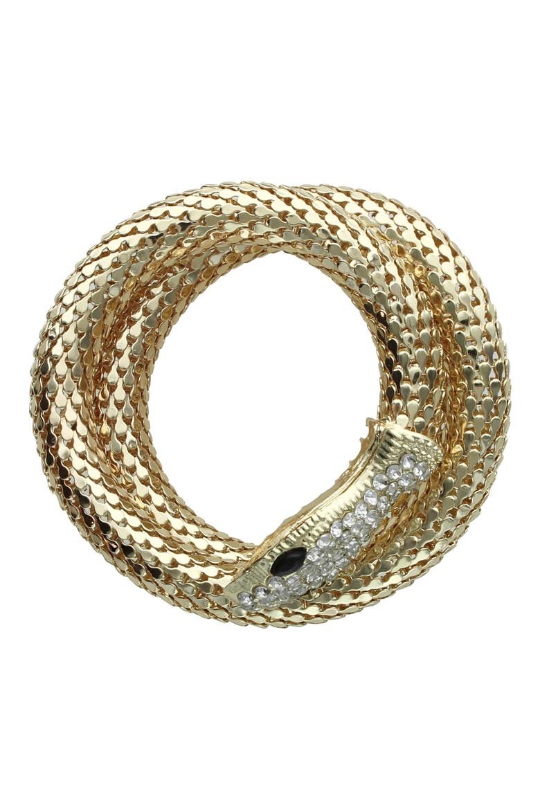 Snake Eyes Coil Bracelet, Alternate, color, GOLD / BLACK / CLEAR