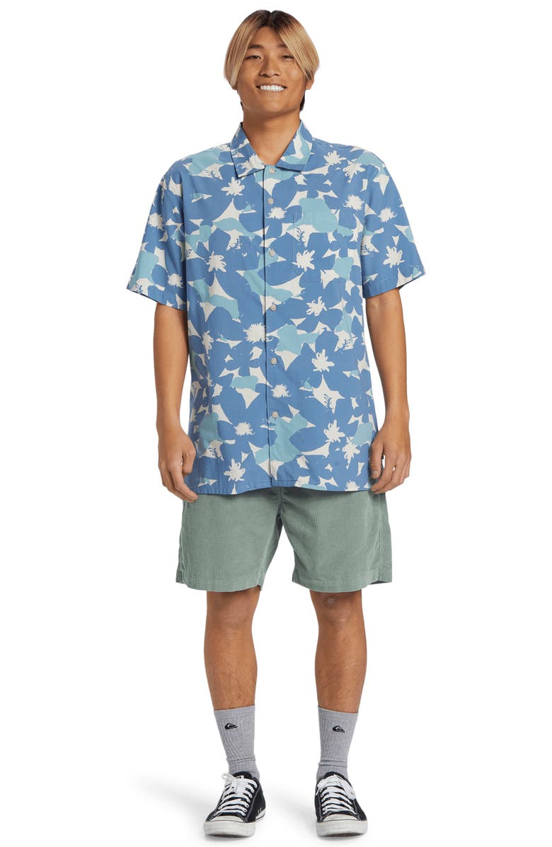 Quiksilver Beach Casual Short Sleeve Button-Up Shirt, Alternate, color, Coronet Blue Prnt 4