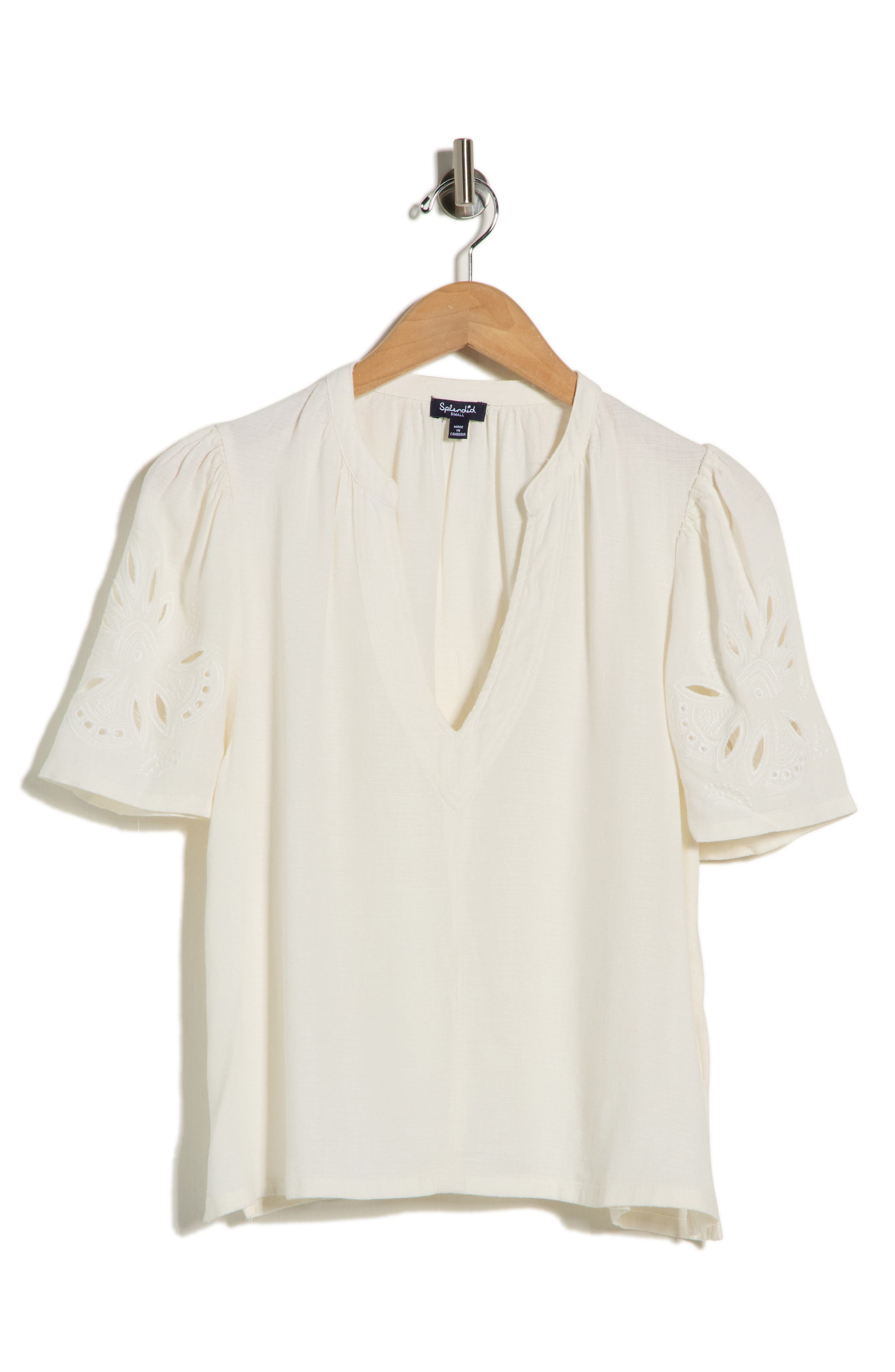 Splendid Cayden Embroidered Flutter Top