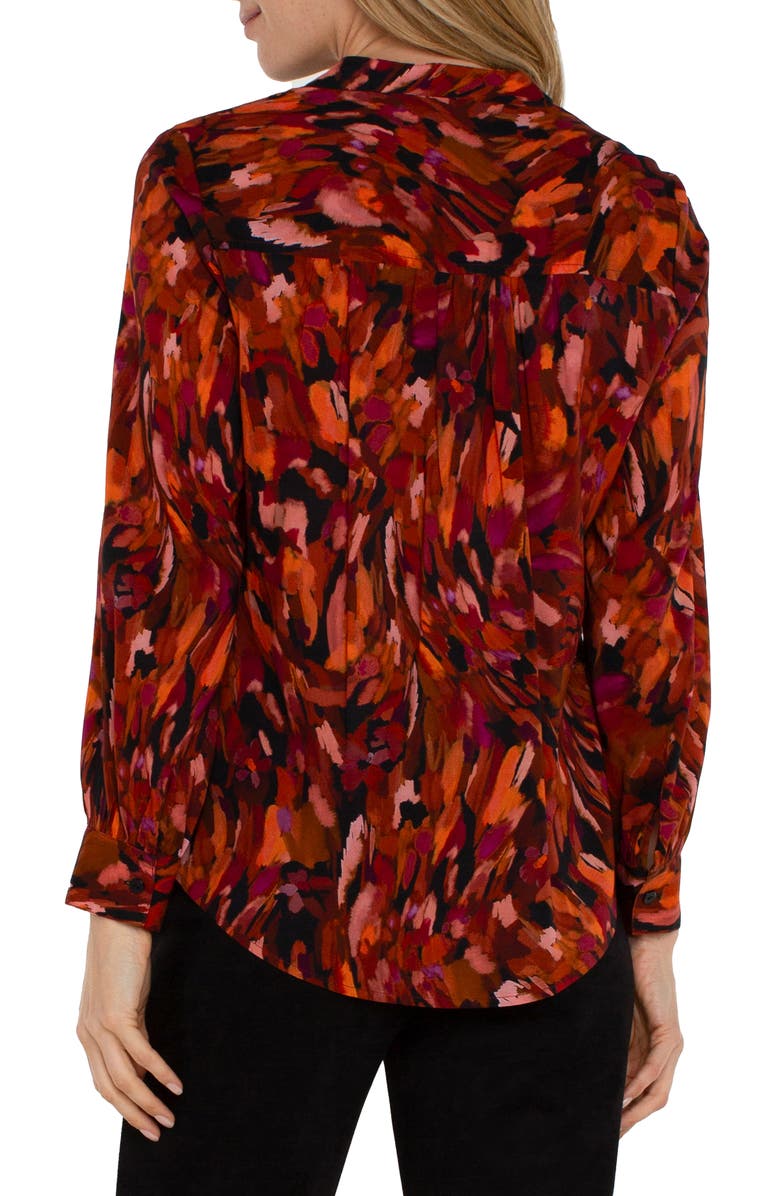 Liverpool Abstract Print Button-Up Shirt, Alternate, color, Painted Cedar