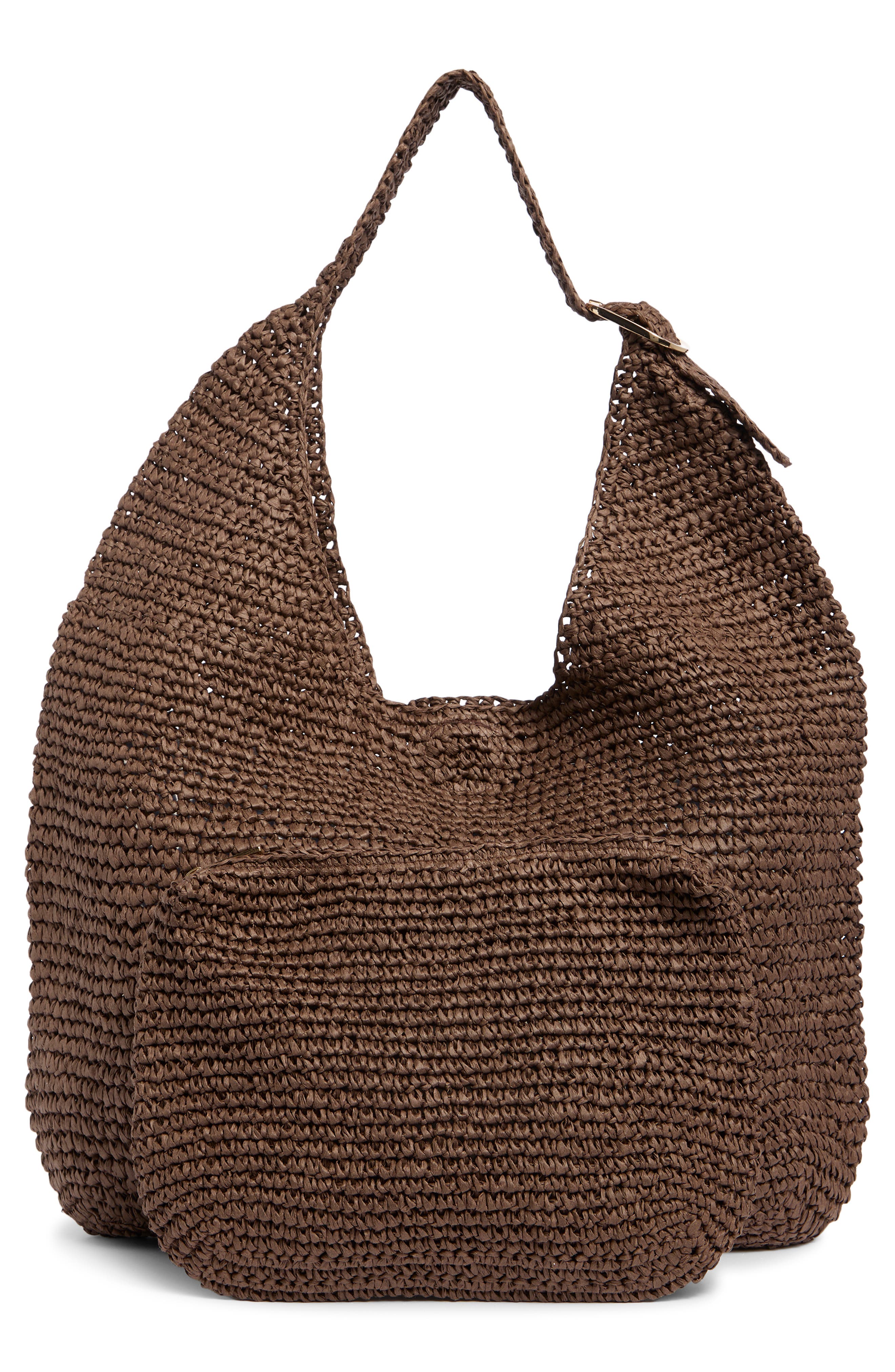 Collection XIIX Slouchy Straw Bag, Alternate, color, Chocolate