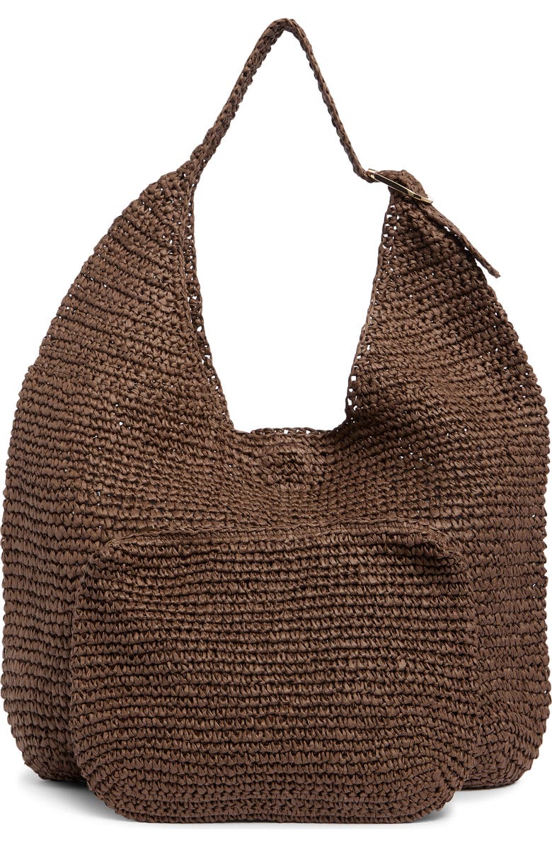 Collection XIIX Slouchy Straw Bag, Alternate, color, Chocolate