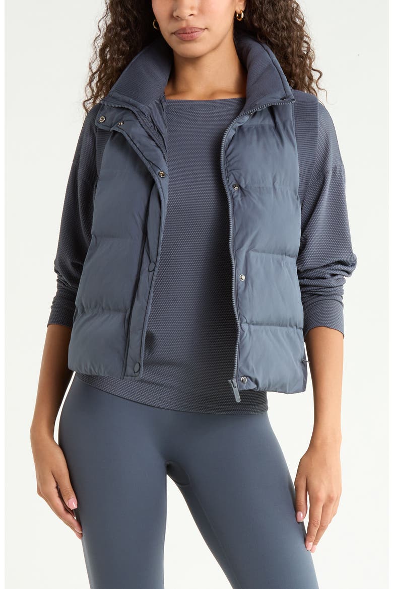 Rib Trim Puffer Vest, Main, color, NAVY ARMADA