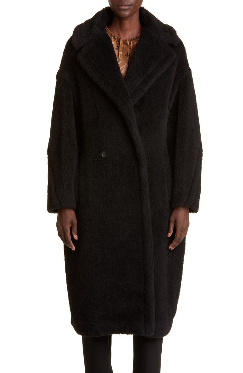 Max Mara Tedgirl Double Breasted Alpaca Blend Coat, Main, color, Black