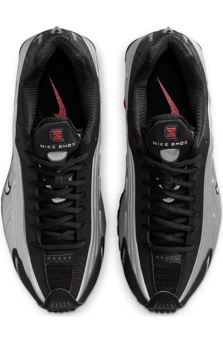 Nike Shox R4 Sneaker, Alternate, color, Black/ Silver/ Light Crimson