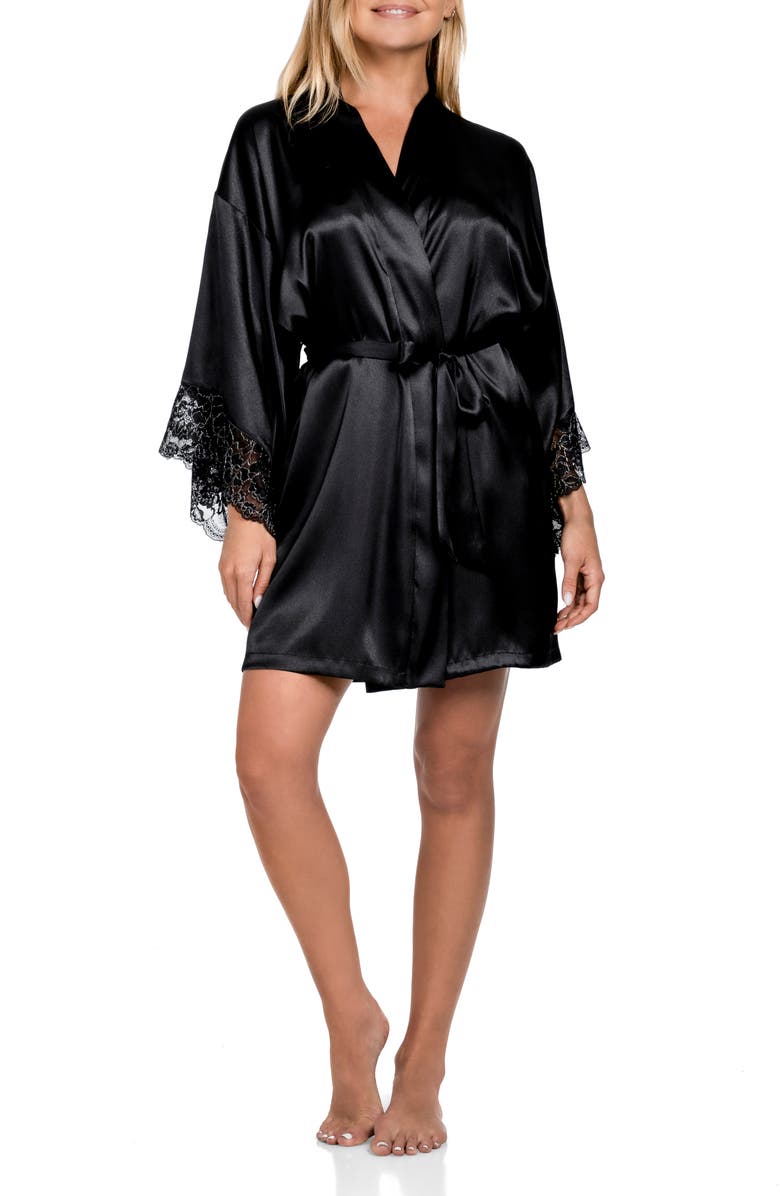 In Bloom by Jonquil Lace Trim Satin Wrap, Main, color, 